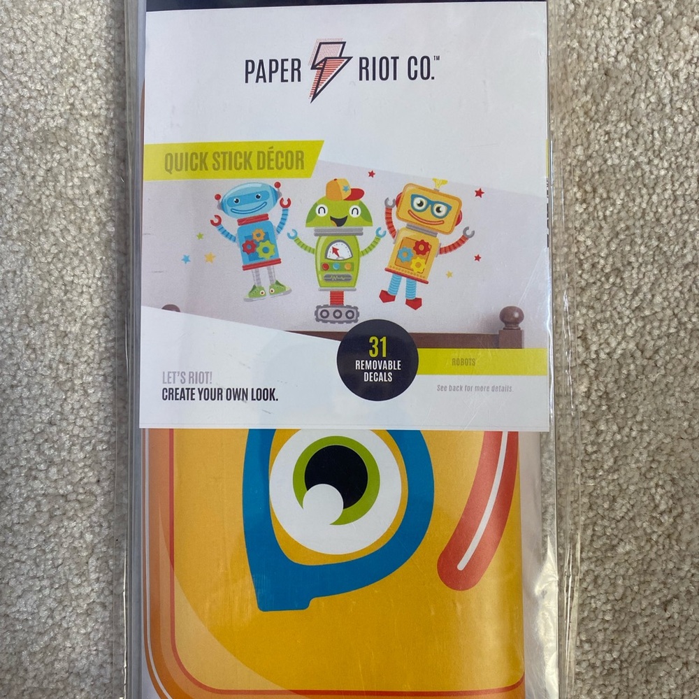 New Paper Riot Co. Quick sticker robots decor 31 removable decal